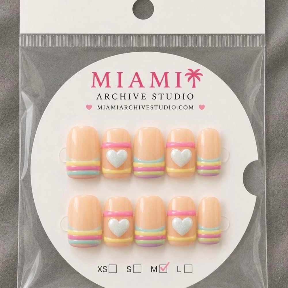 Handmade pastel press on nail set